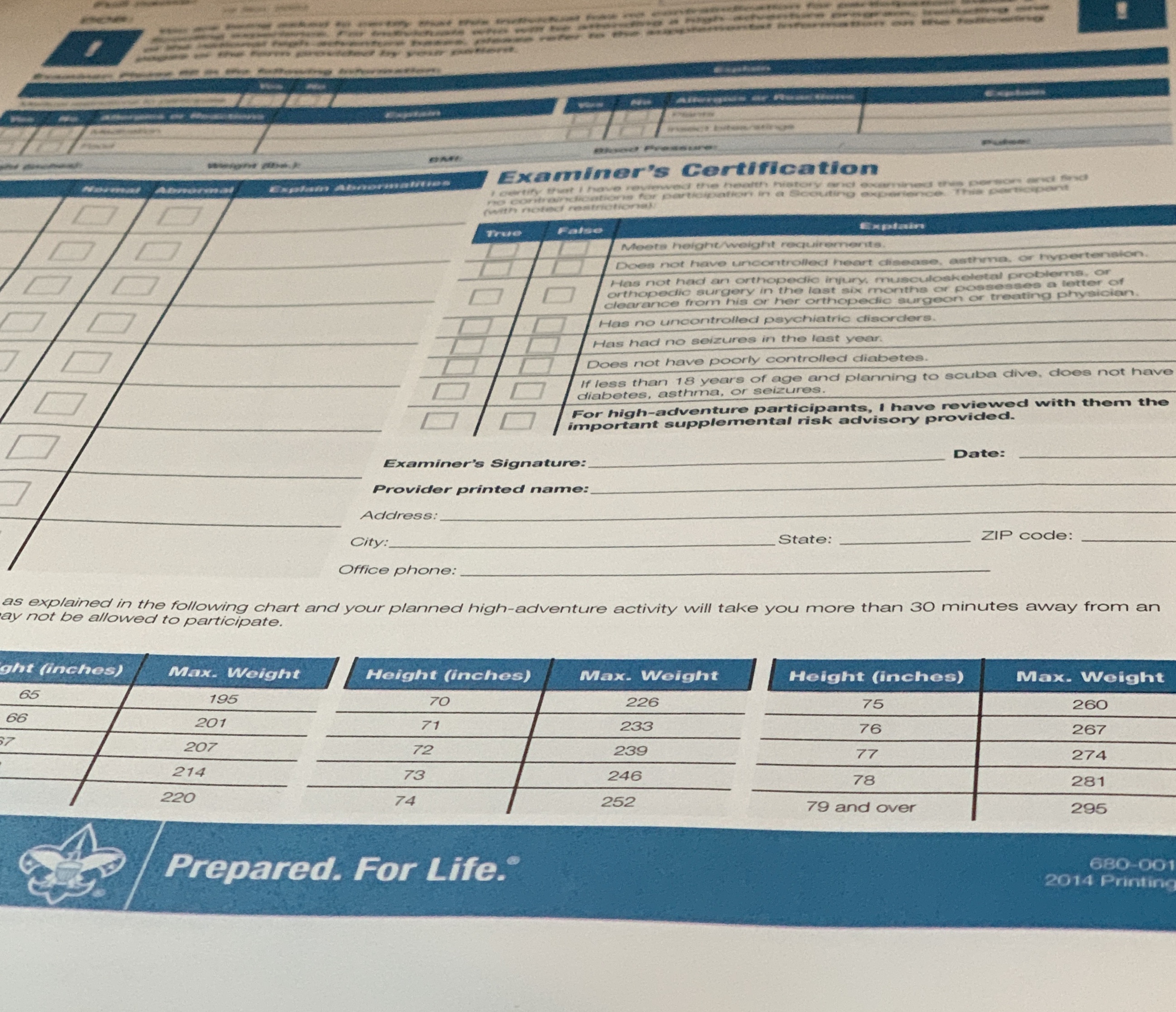 scout forms